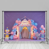Aperturee - Aperturee Fairy Pink Blue Balloons Circo Circus Cake Smash Backdrop